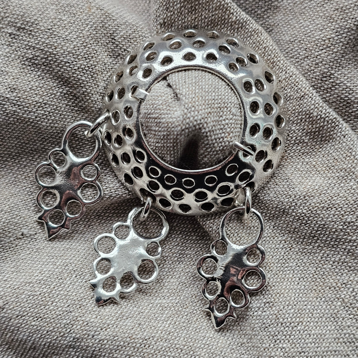 Vintage Norwegian Frank Juhls Kautokeino Silver Lapland Brooch Historical Reproduction Finnish Middle Ages