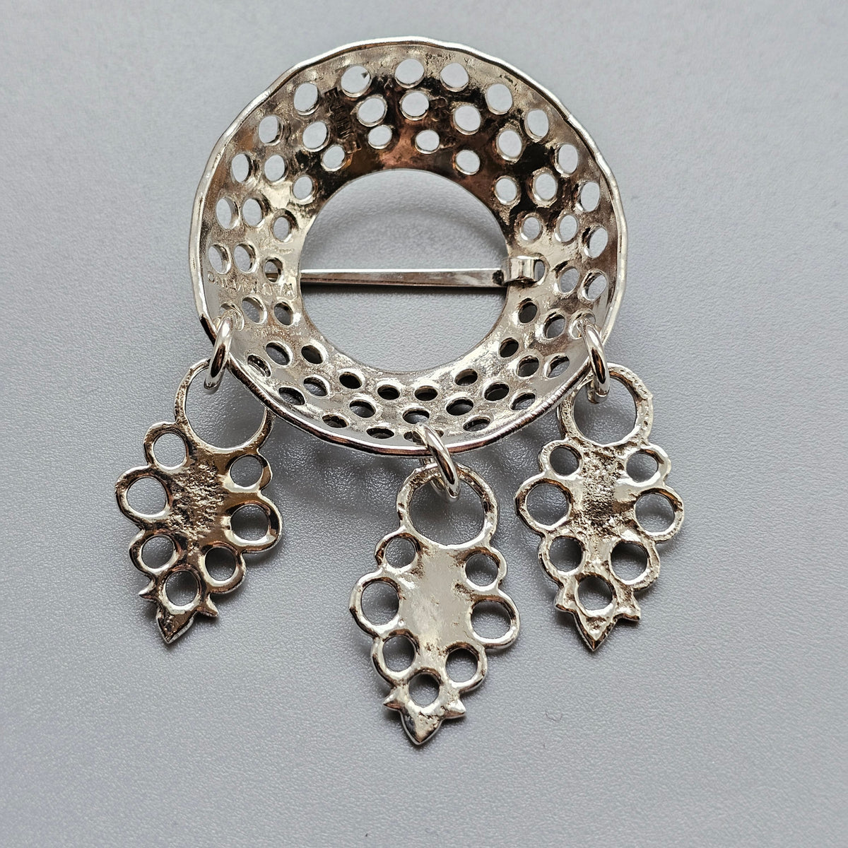Vintage Norwegian Frank Juhls Kautokeino Silver Lapland Brooch Historical Reproduction Finnish Middle Ages