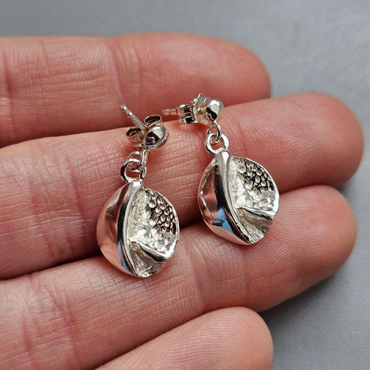 Modernist Nordic 830 Silver Drop Earrings