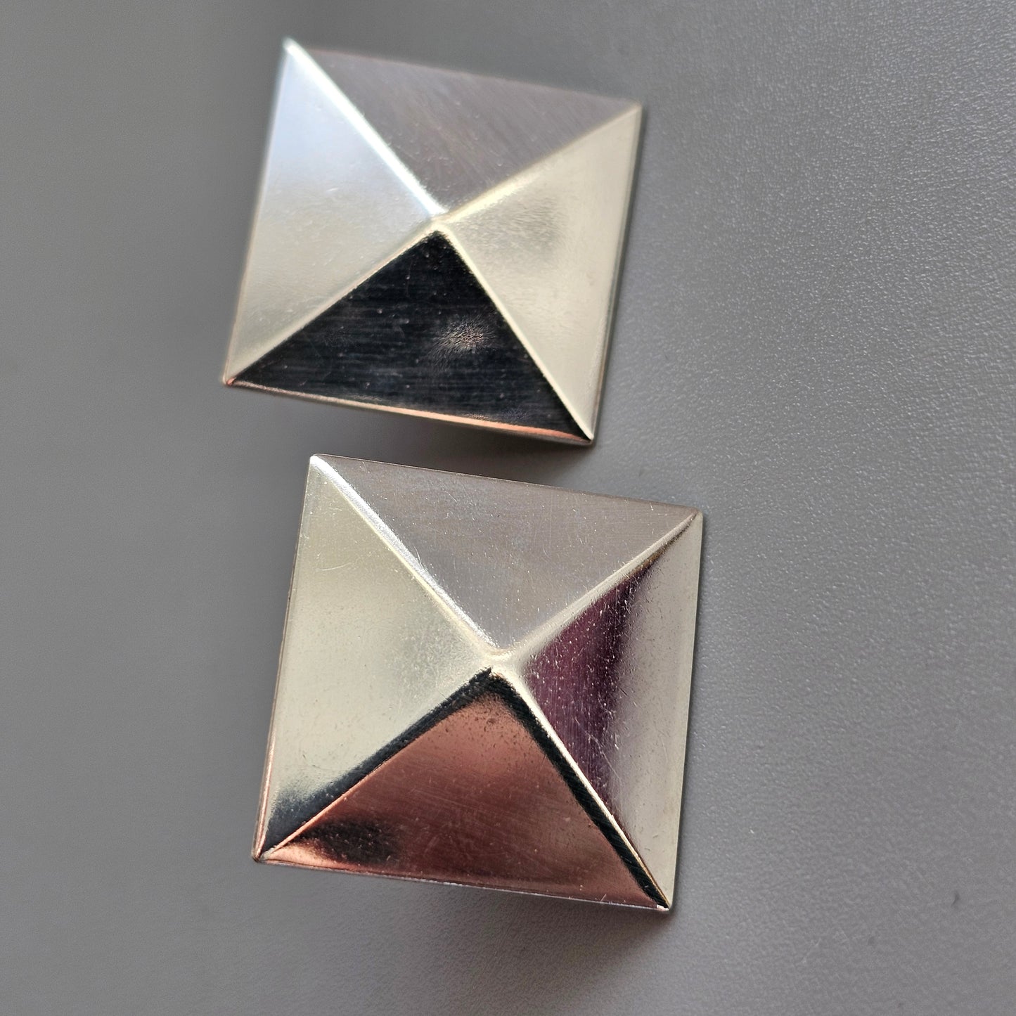 Vintage Large 1980s 1990s Sterling Silver Stud Earrings by Kultaseppa Salovaara
