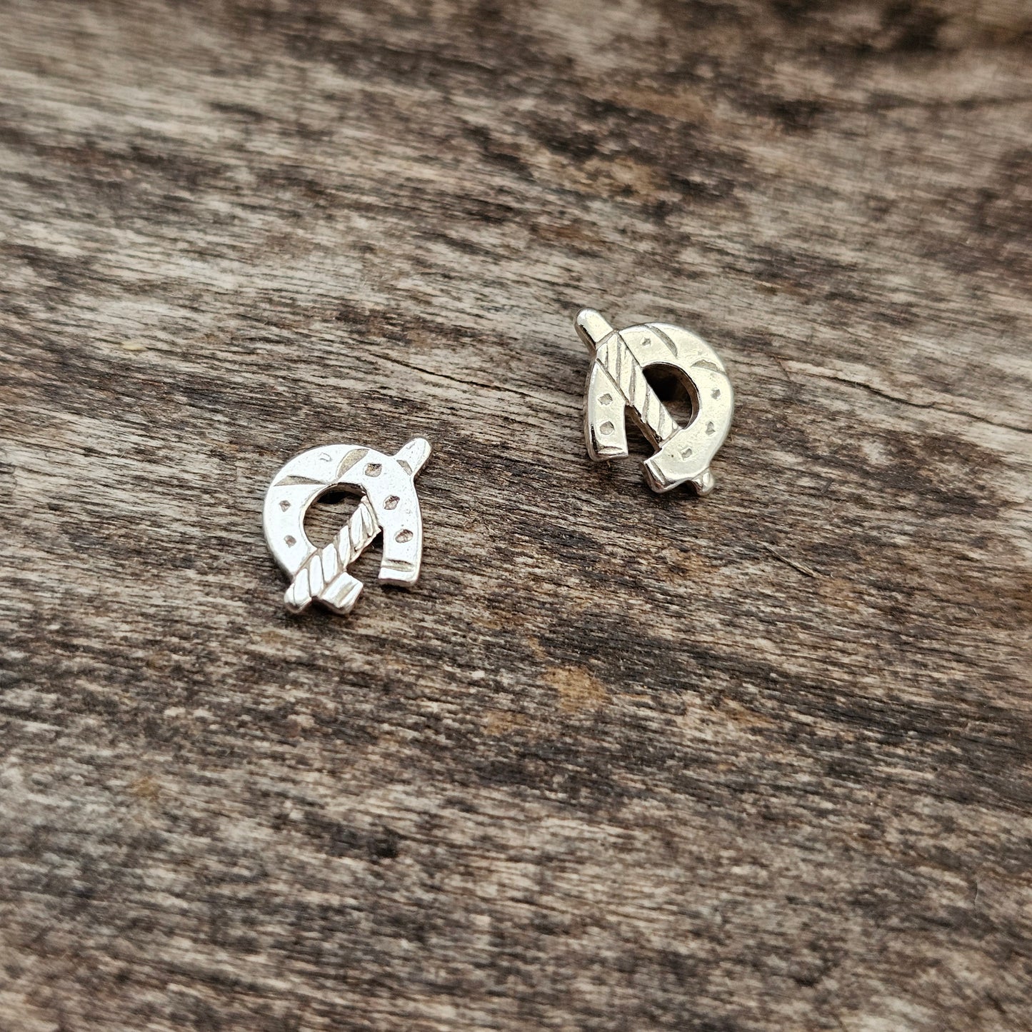 Horseshoe Sterling Silver Stud Earrings