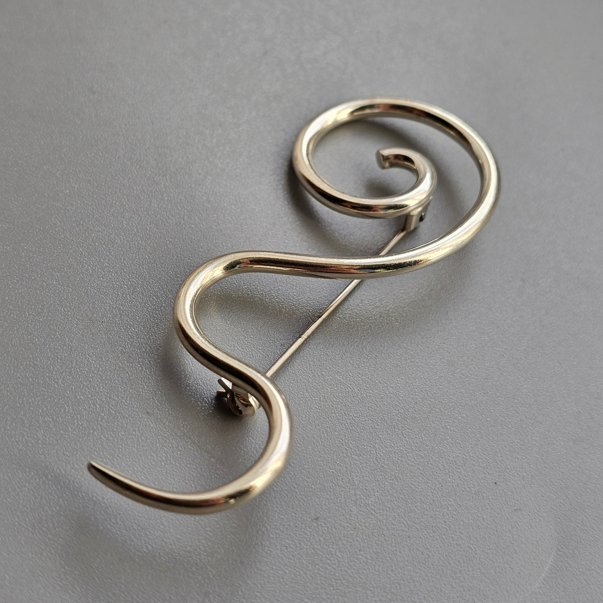 Contemporary Finnish Sterling Silver Spiral Brooch by Kalevala Koru / Kaunis Koru