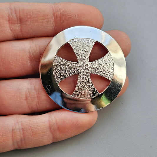 Finnish Sterling Silver Cross Brooch / Necklace Pendant 2002