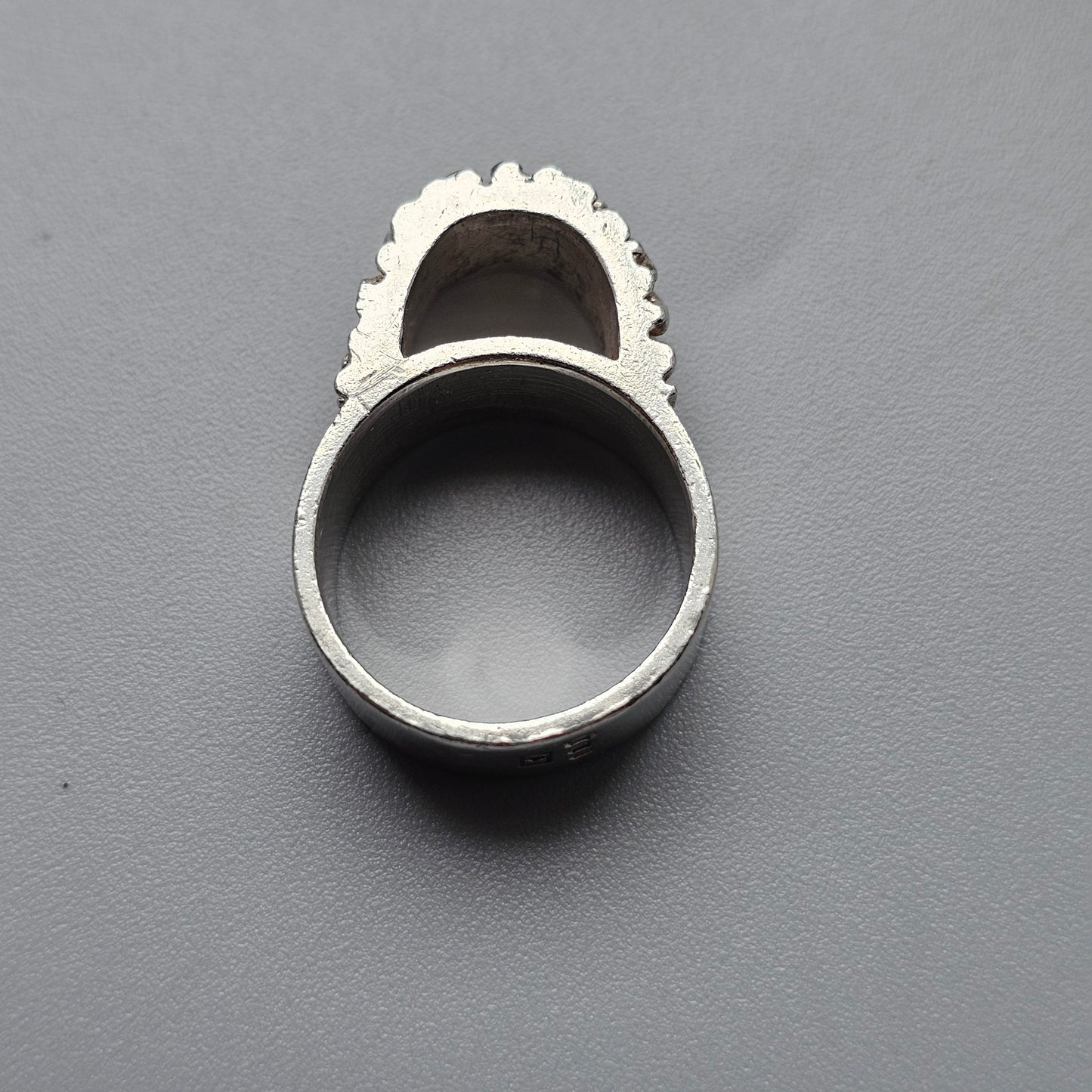 Vintage 1970s British Brutalist Style Sterling Silver Ring By Keith Tyssen 1970