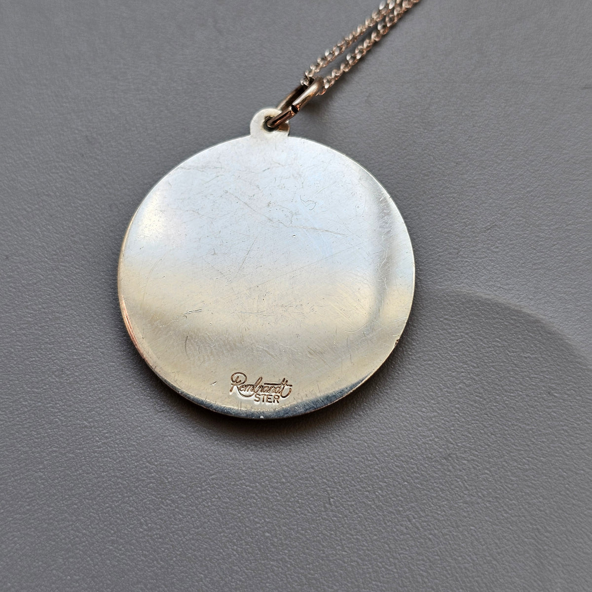 Vintage Sterling Silver Virgo Horoscope Medallion Necklace Pendant by Rembrandt
