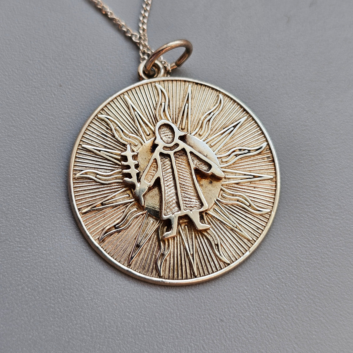 Vintage Sterling Silver Virgo Horoscope Medallion Necklace Pendant by Rembrandt