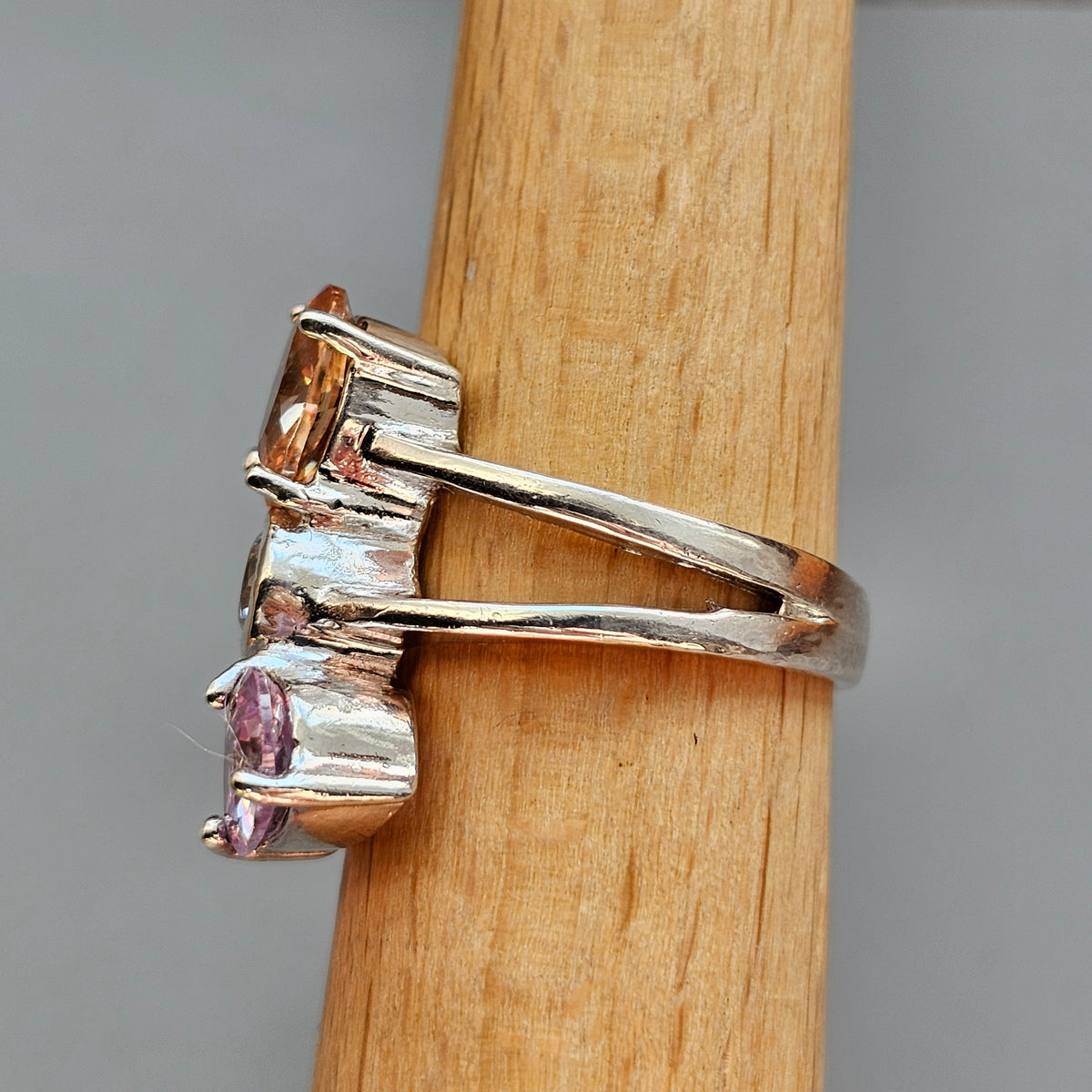 Contemporary Sterling Silver Ring & Cubic Zirconia Ring - UK Ring Size K 1/2 - US Ring Size 5.5