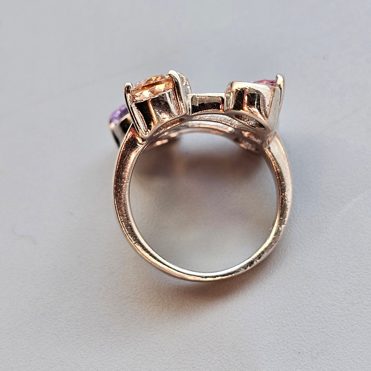 Contemporary Sterling Silver Ring & Cubic Zirconia Ring - UK Ring Size K 1/2 - US Ring Size 5.5
