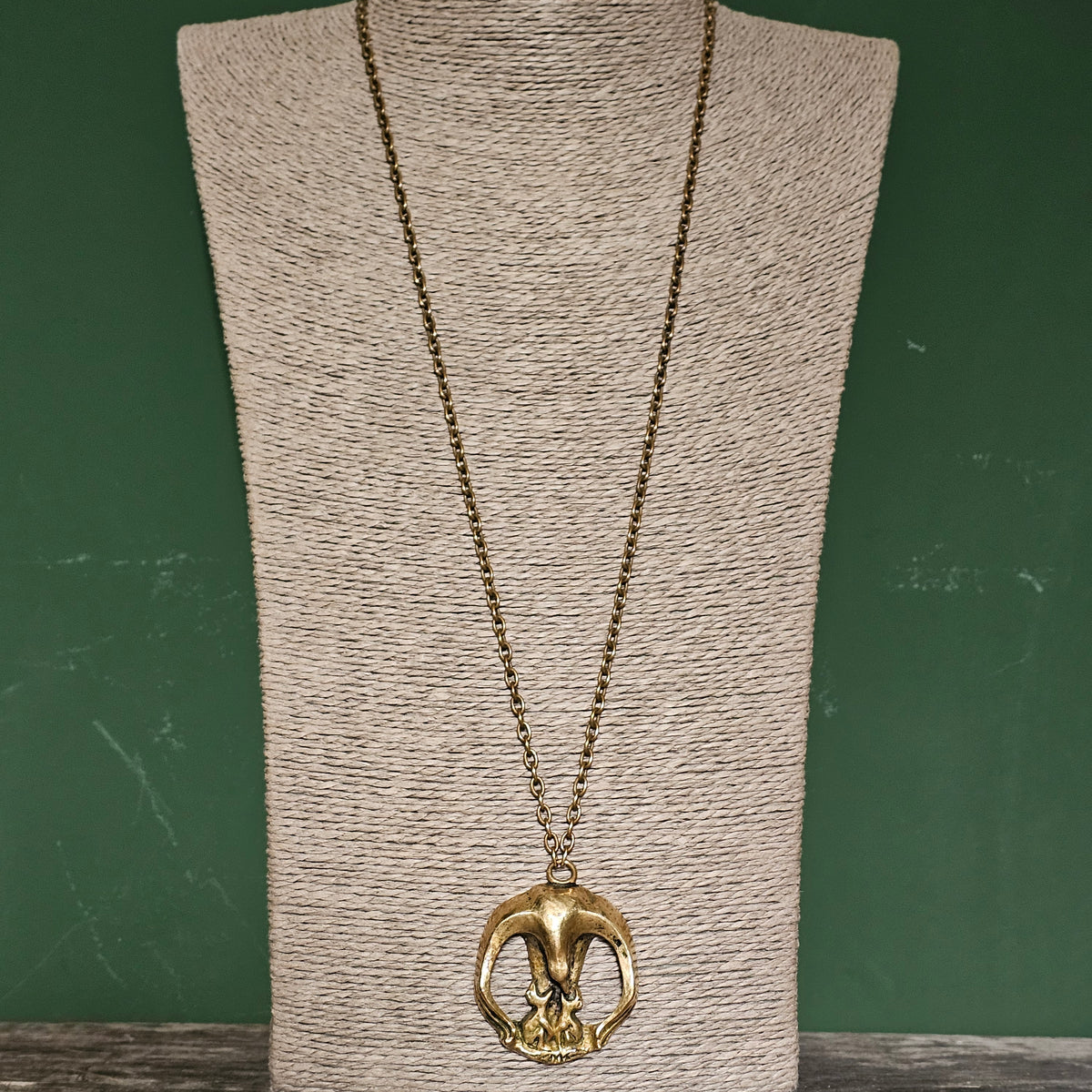 Vintage Sculptural Modernist Eagle Bronze Necklace