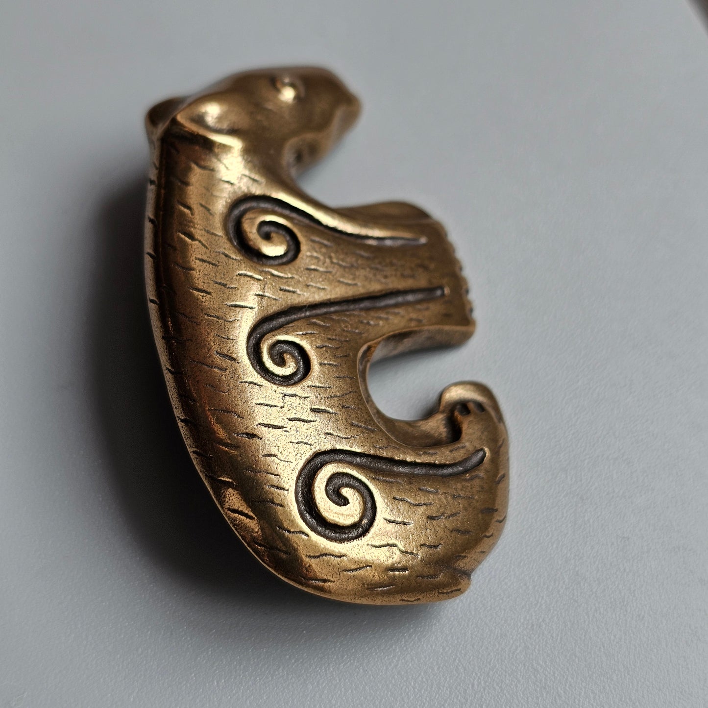 Large Vintage Finnish Kalevala Koru Bronze Bear Brooch