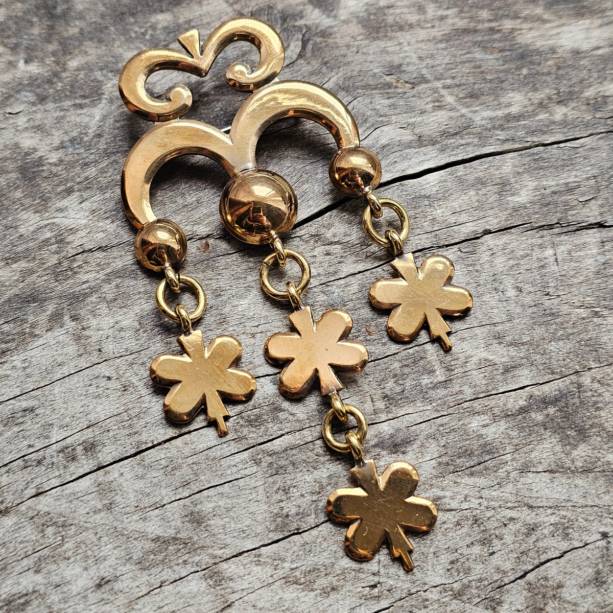 Kalevala Koru 'Gingerbread' Luhalahti Bronze Brooch Vintage 1970s Finland