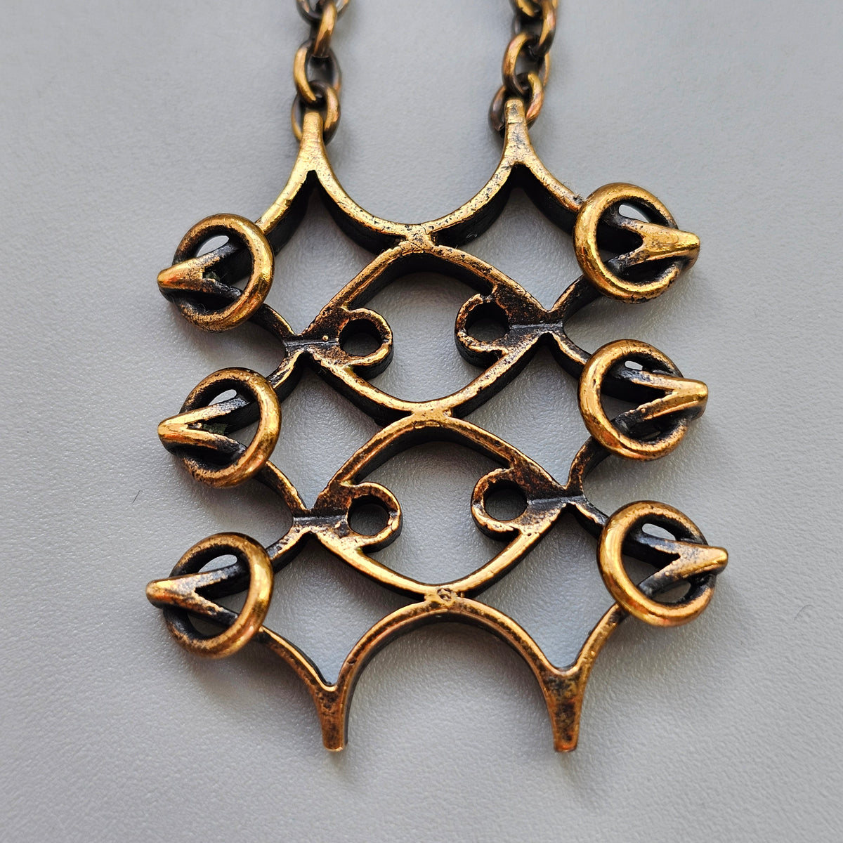 Vintage Pipa Niinimäki Bronze Necklace Modernist Finland