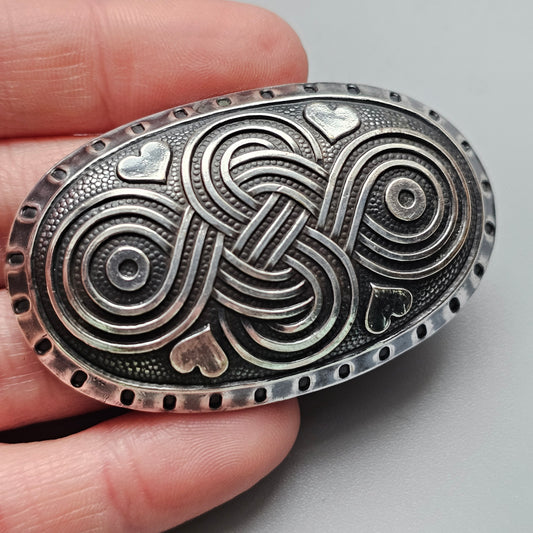 Vintage Antique Nordic Oval Eternity Knot Brooch