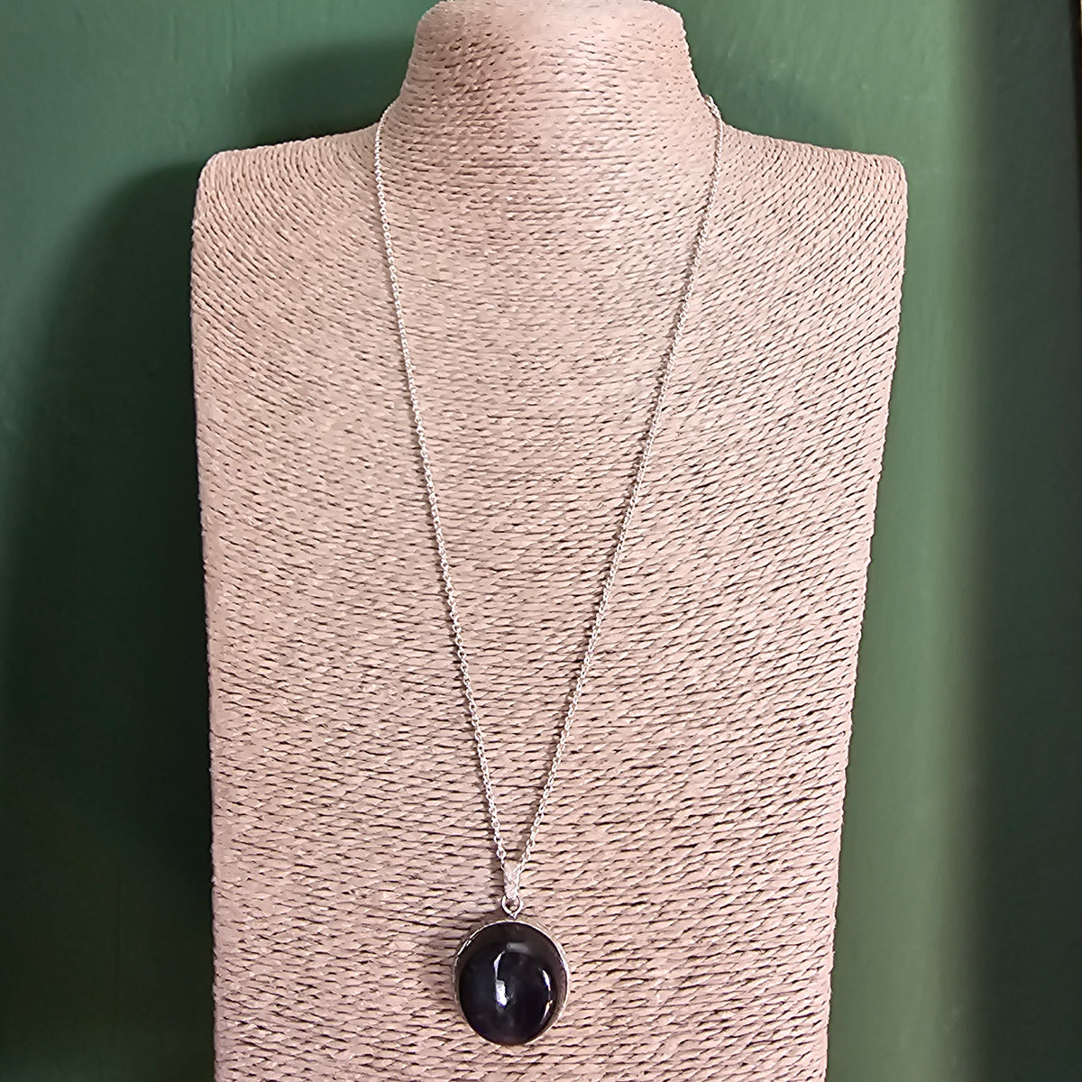 Vintage Modernist Style Finnish Silver & Spectrolite Necklace by Reijo Kettunen
