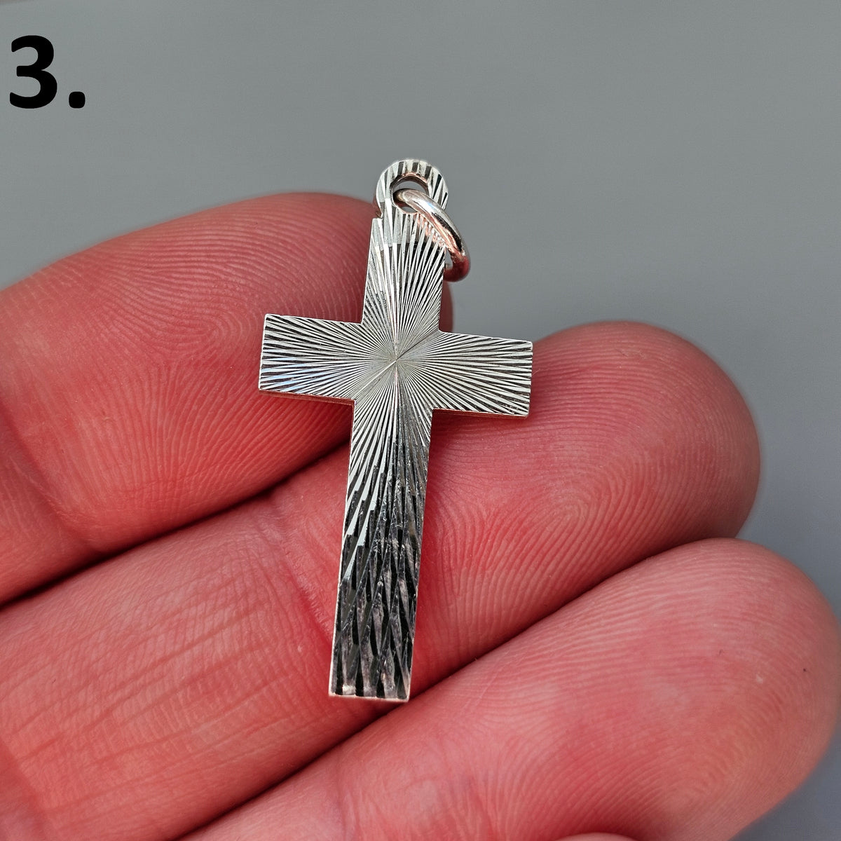 Vintage Finnish & Swedish Modernist Style Silver Cross Necklace Pendant