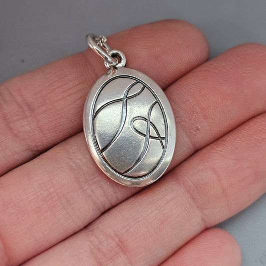 Finnish Kalevala Koru Sterling Silver Necklace Pendant Design Tahdon asia by Mari Saari