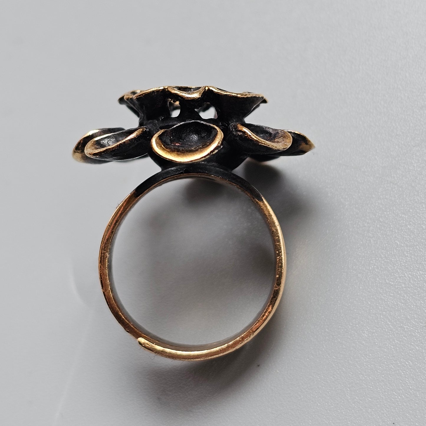 Vintage Hannu Ikonen Reindeer Moss Bronze Ring for Valo-Koru