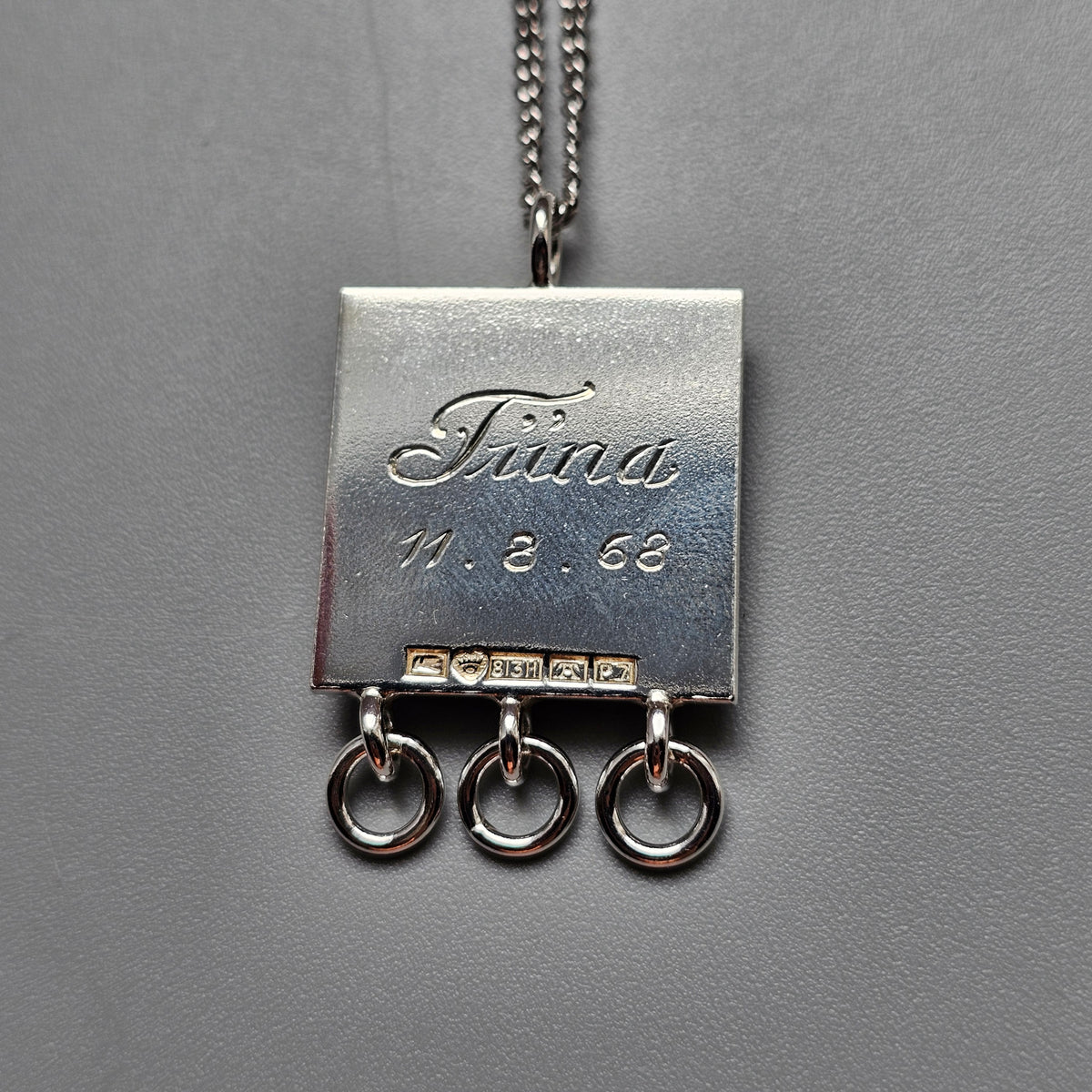 Finnish Modernist Brutalist Silver Necklace Pendant By Kultateollisuus - Jorma Laine Design - 1968