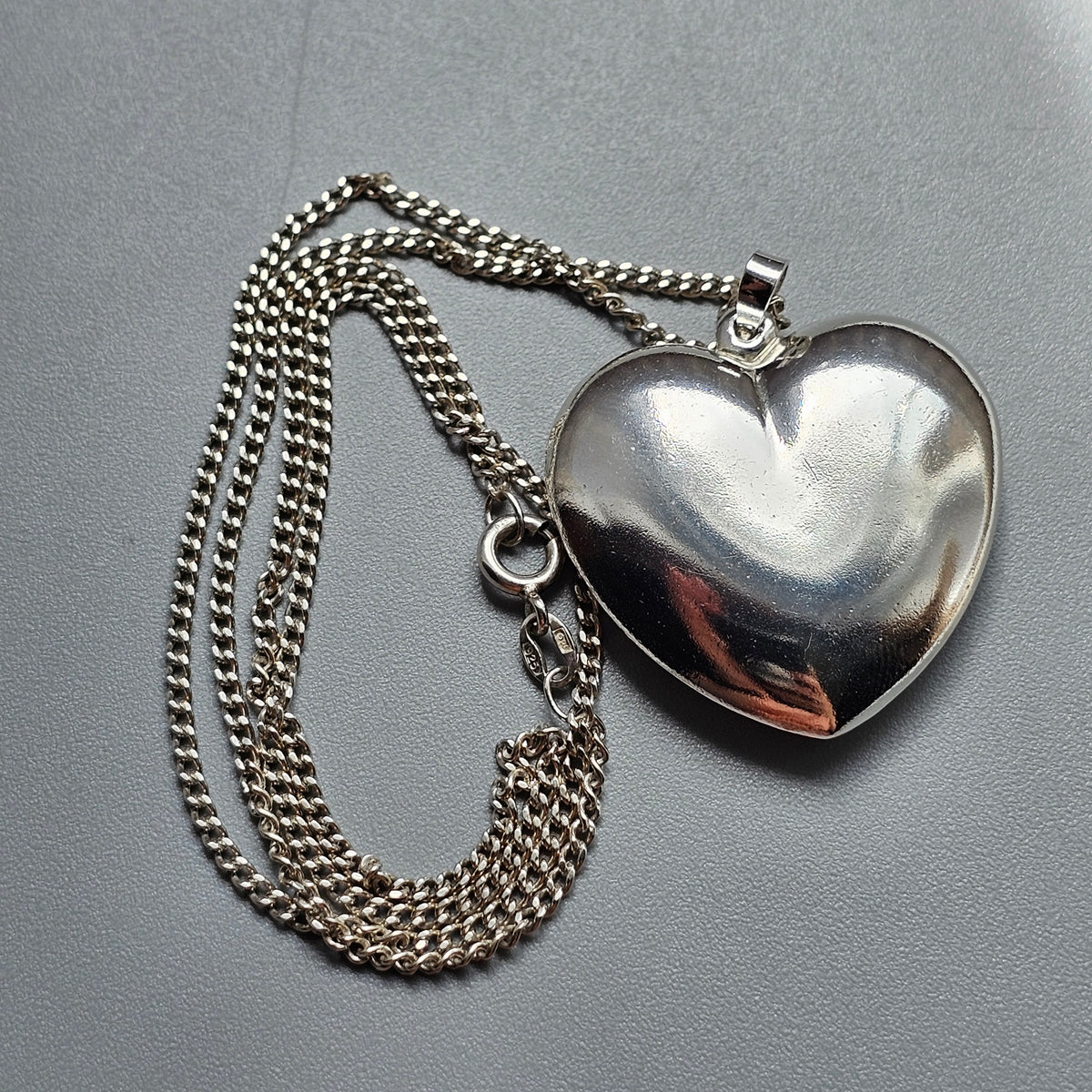 Vintage Sterling Silver Swedish Heart Necklace Pendant