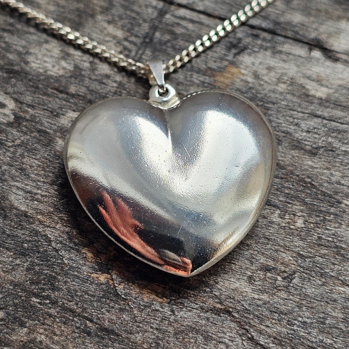 Vintage Sterling Silver Swedish Heart Necklace Pendant