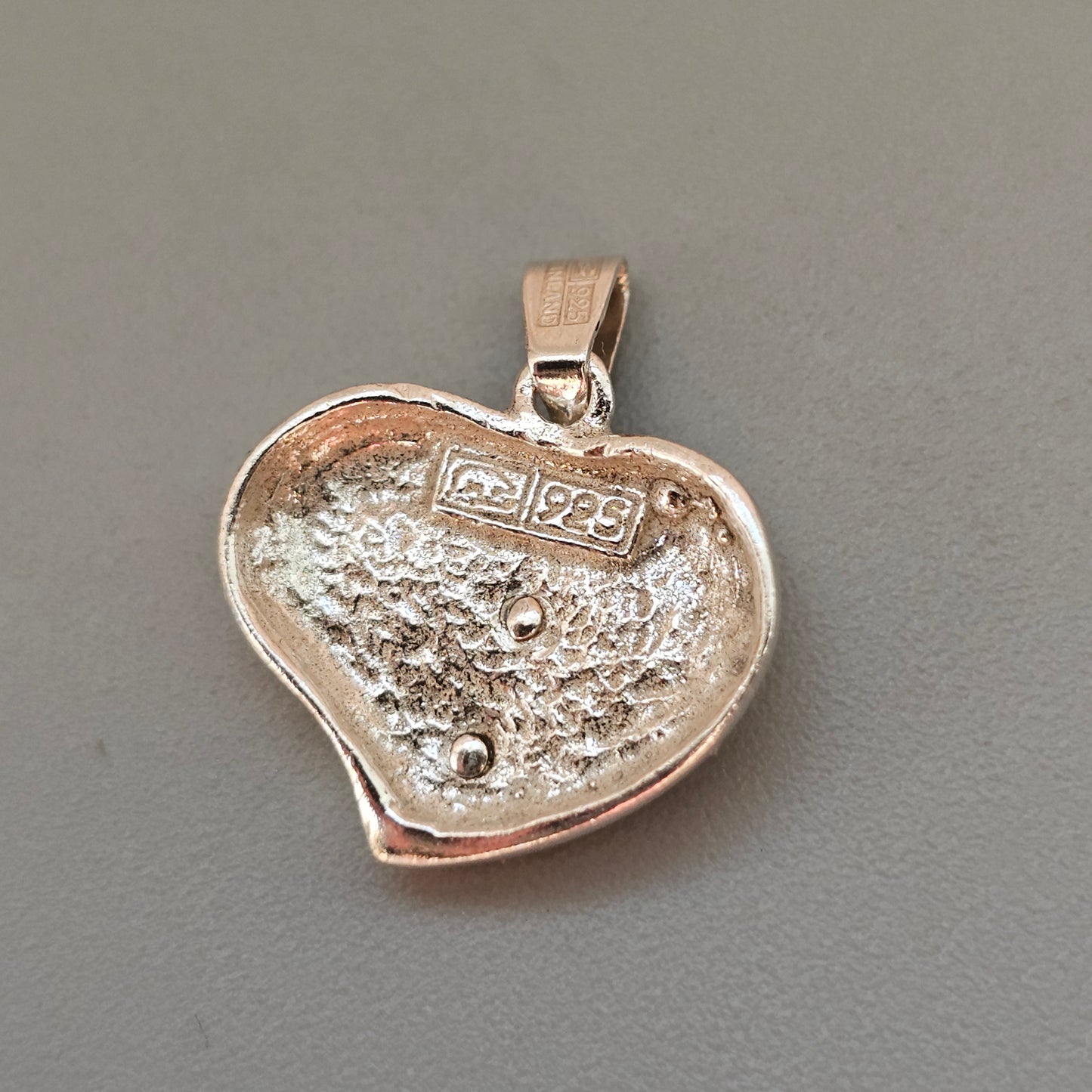 Vintage Finnish Salovaara Sterling Silver Heart Pendant Landscape Design