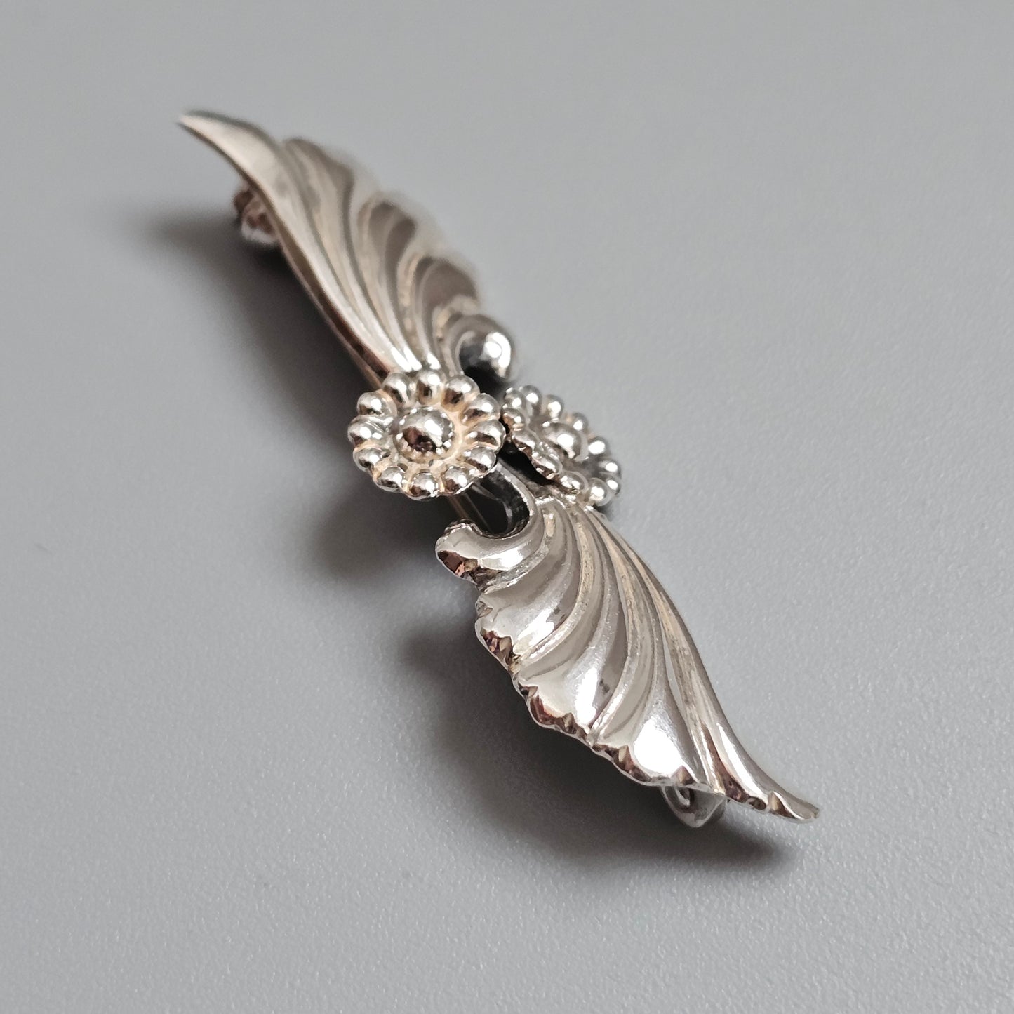 Vintage Danish Silver Hermann Siersbol Modernist Brooch Mid Century Design