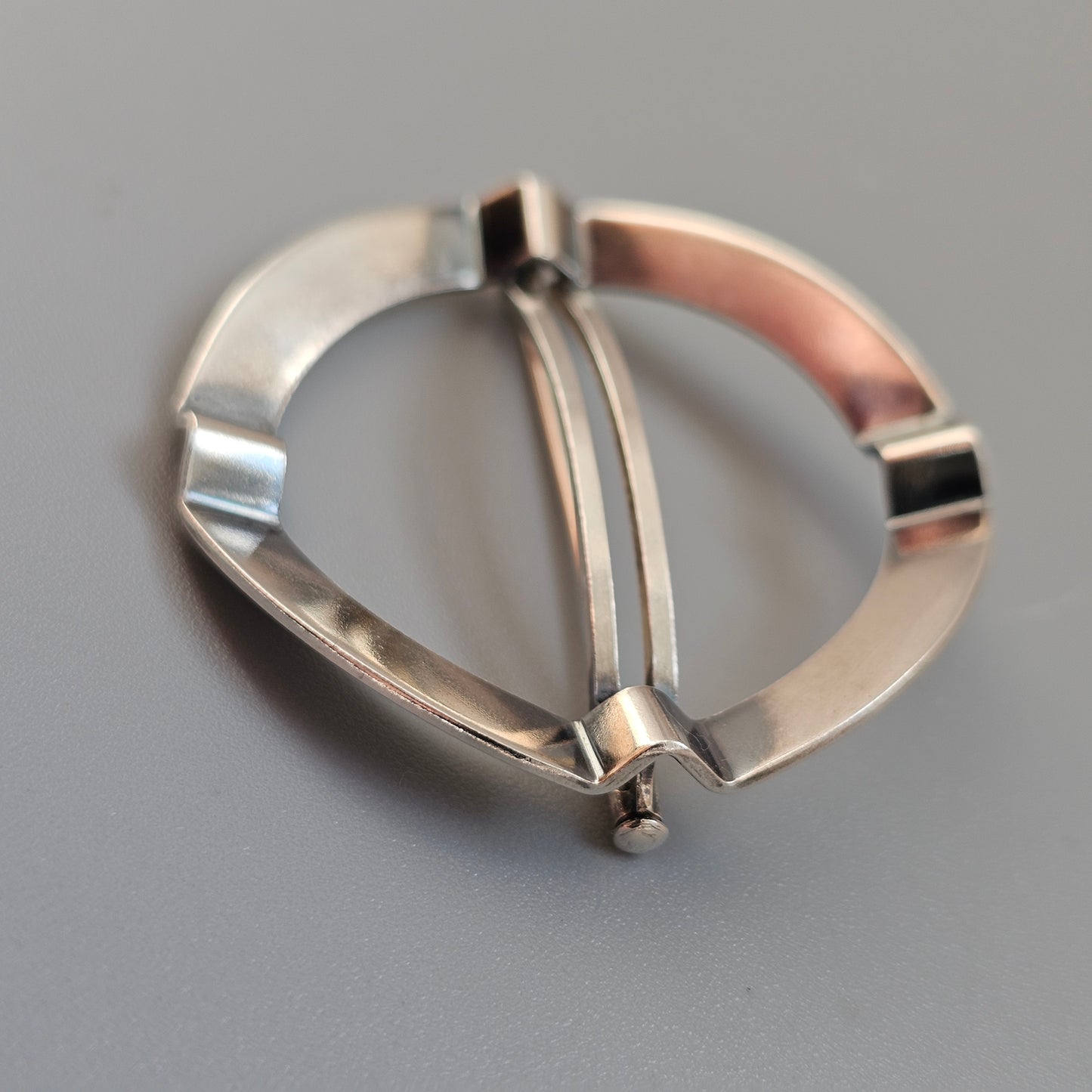 Vintage 1960s Finnish Modernist Silver Brooch by Elis Kauppi Kupittaan Kulta 1966