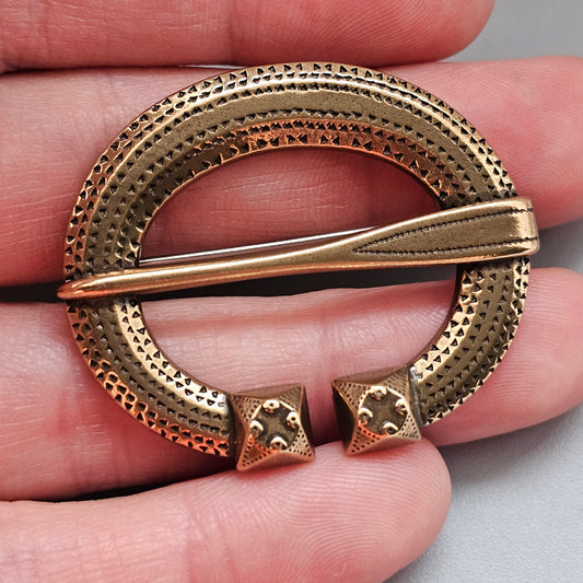 Vintage Kalevala Koru Ancient Viking Style Bronze Brooch Ähtärin Solki Finland