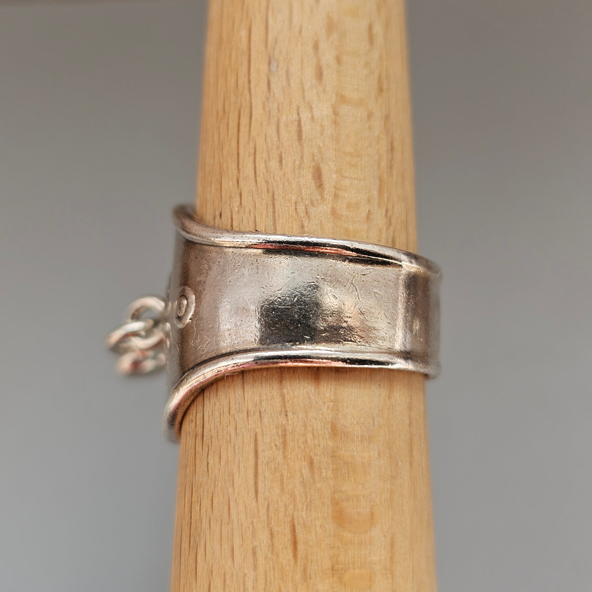 Vintage Finnish Kalevala Koru Dangly Heart Silver Ring