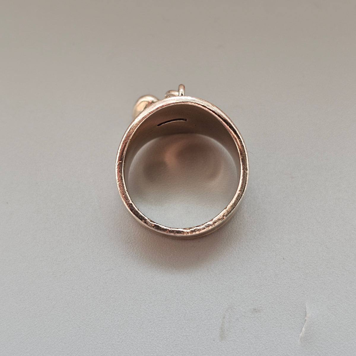 Vintage Finnish Kalevala Koru Dangly Heart Silver Ring