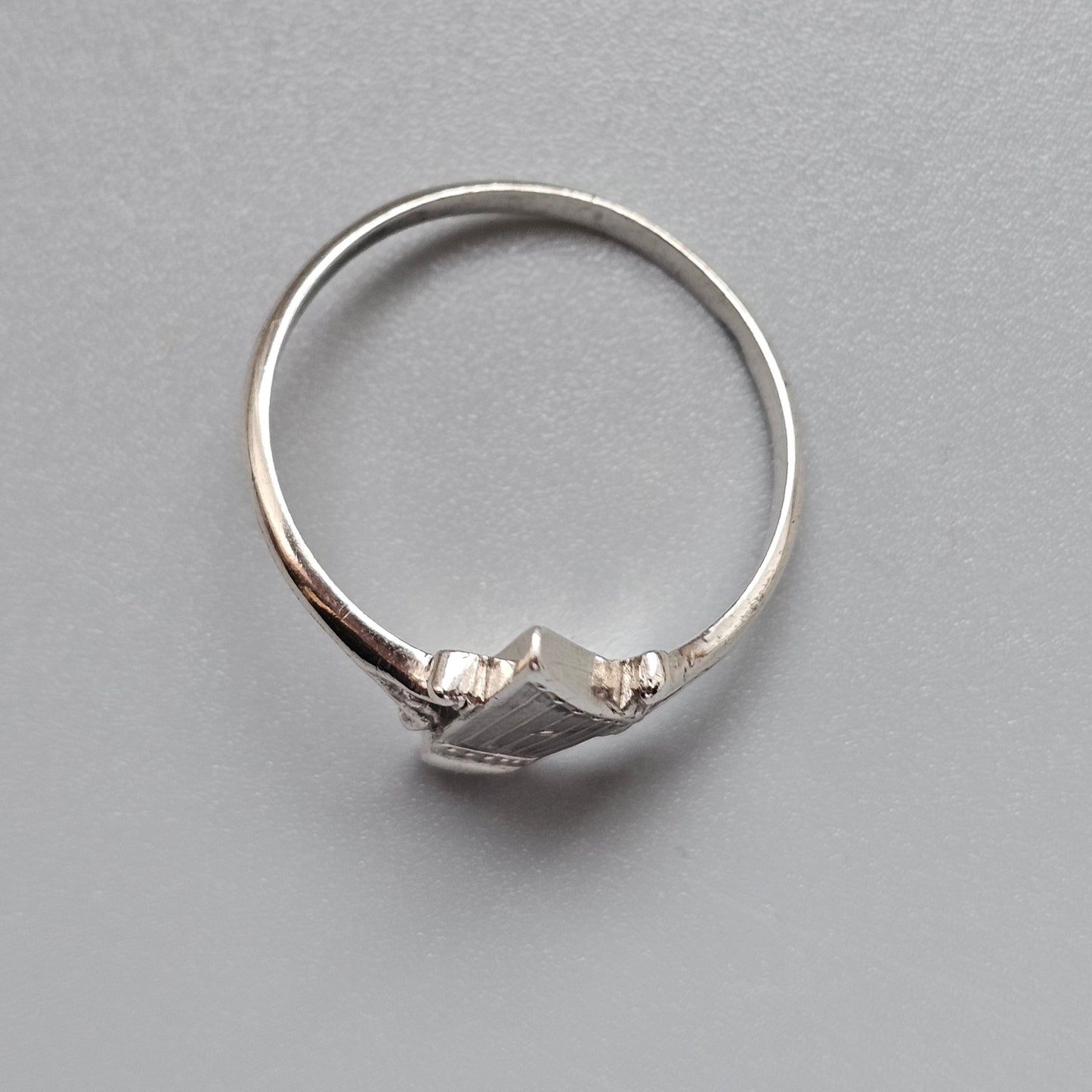 Vintage 1950s Art Deco Style Finnish Silver Kantele Harp Ring