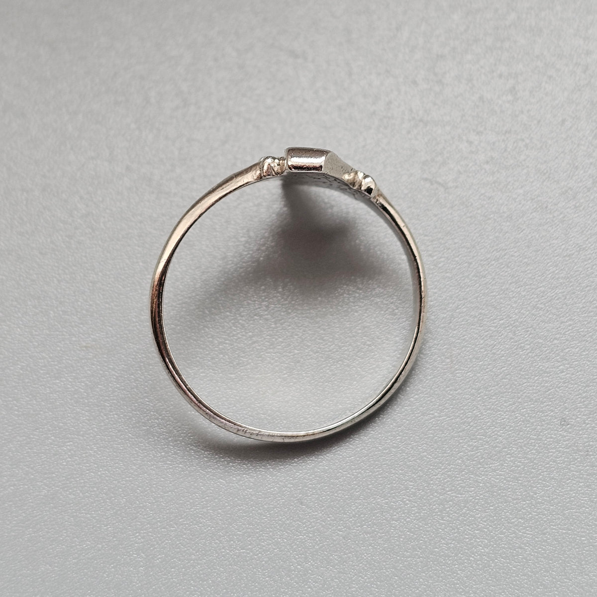 Vintage 1950s Art Deco Style Finnish Silver Kantele Harp Ring