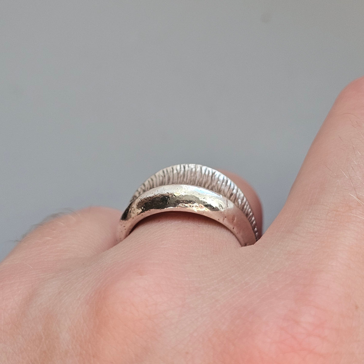 Vintage Anton Michelsen Danish Sterling Silver Modernist Leaf Ring