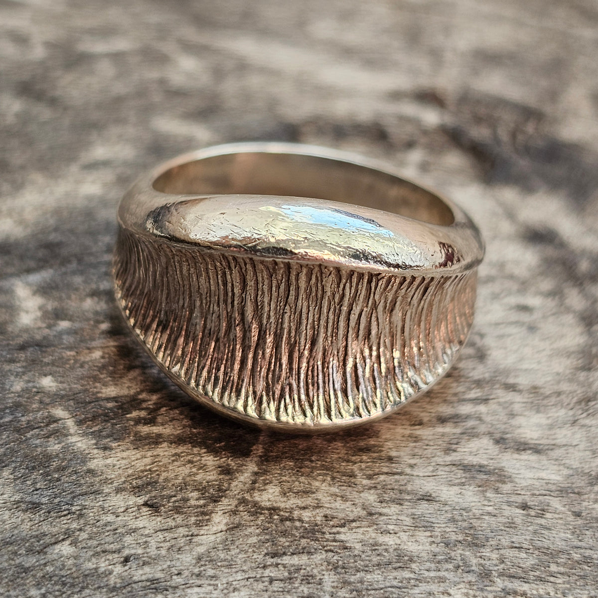 Vintage Anton Michelsen Danish Sterling Silver Modernist Leaf Ring