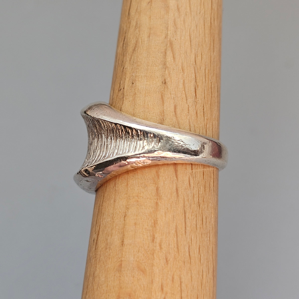 Vintage Anton Michelsen Danish Sterling Silver Modernist Leaf Ring