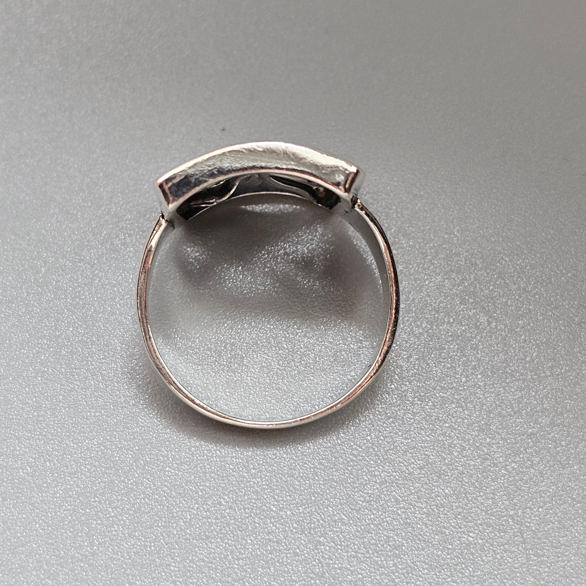 Vintage Danish 830 Silver Square Openwork Ring Art Nouveau Art Deco Style
