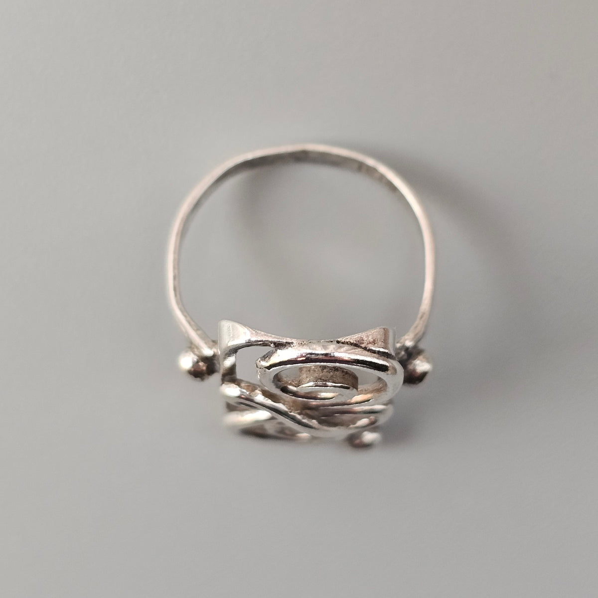Vintage Danish 830 Silver Openwork Ring Art Nouveau Art Deco Style