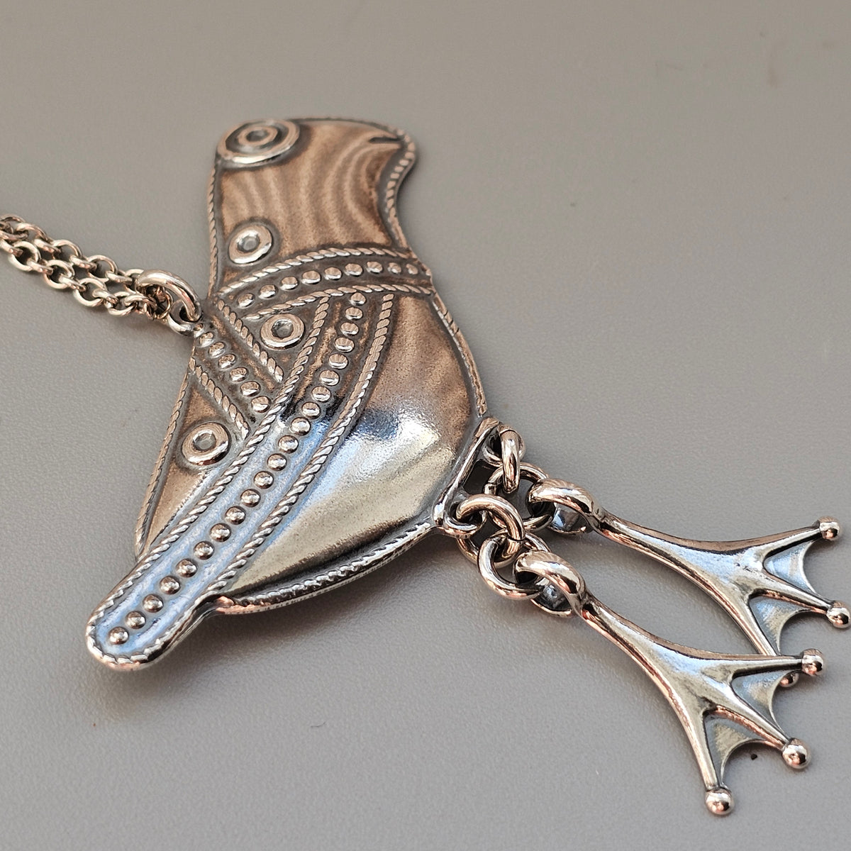 Finnish Kalevala Koru Bird Of Hattula Sterling Silver Necklace Pendant 1995