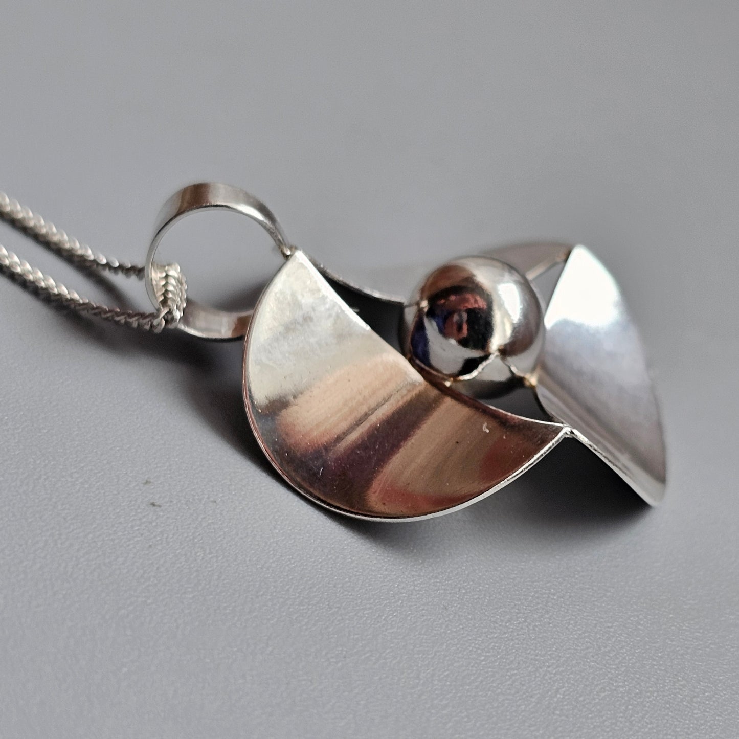 Vintage Kultaseppa Salovaara Sterling Silver Finnish Modernist Necklace Pendant