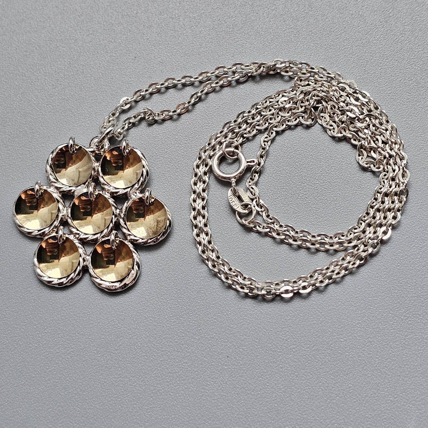 Vintage Finnish Taiga Koru Risku Sterling Silver Necklace Pendant Traditional Sami Inspired Design