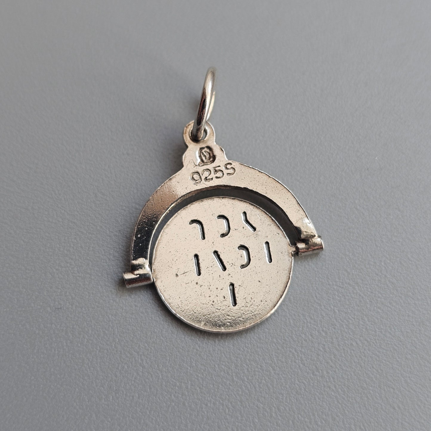 Vintage Danish Sterling Silver I Love You Spinner Charm Pendant