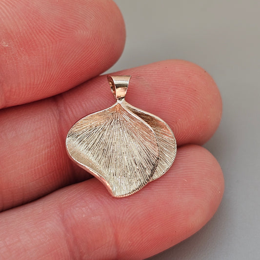 Vintage Finnish Valo-Koru Sterling Silver Leaf Pendant