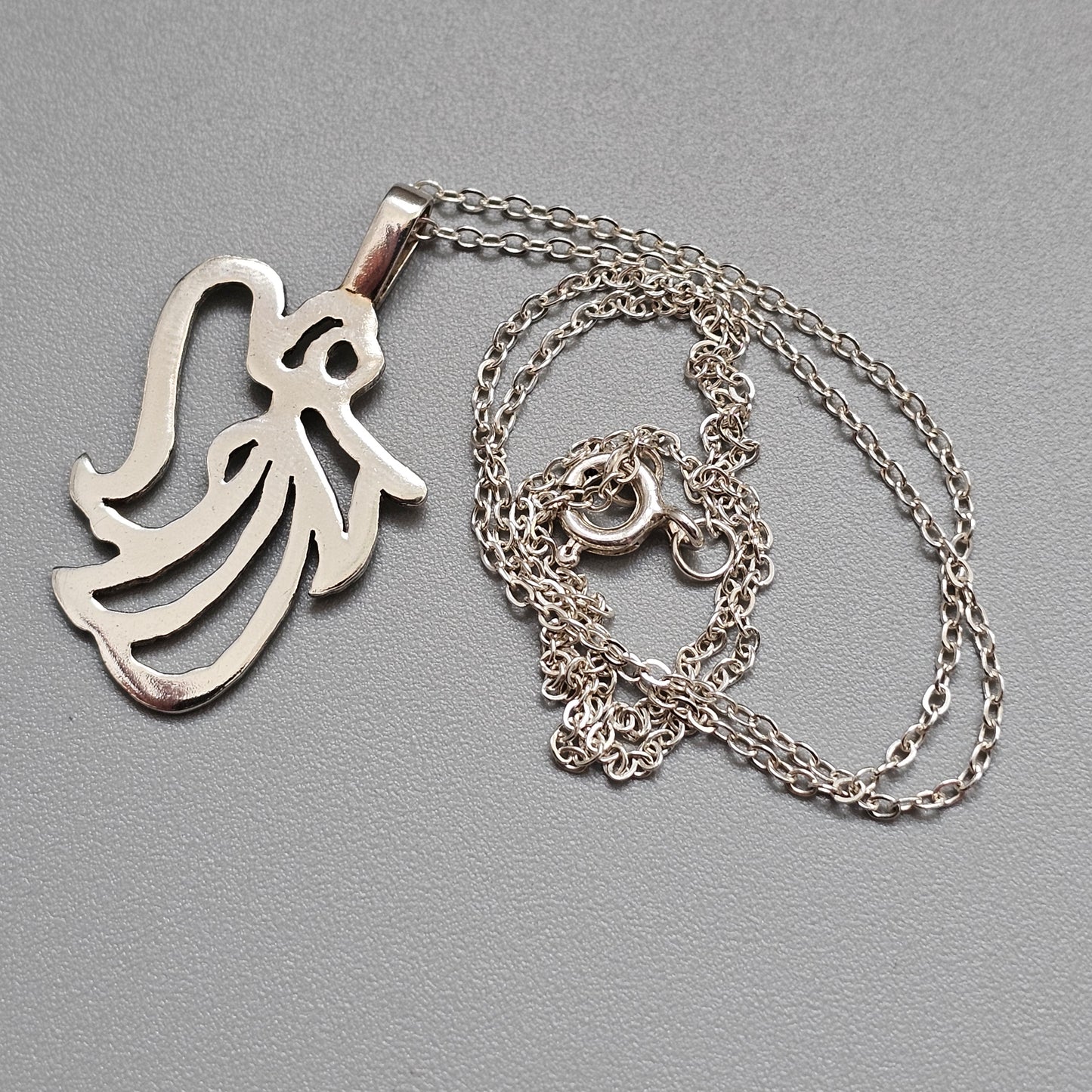 Vintage Sterling Silver Angel Pendant
