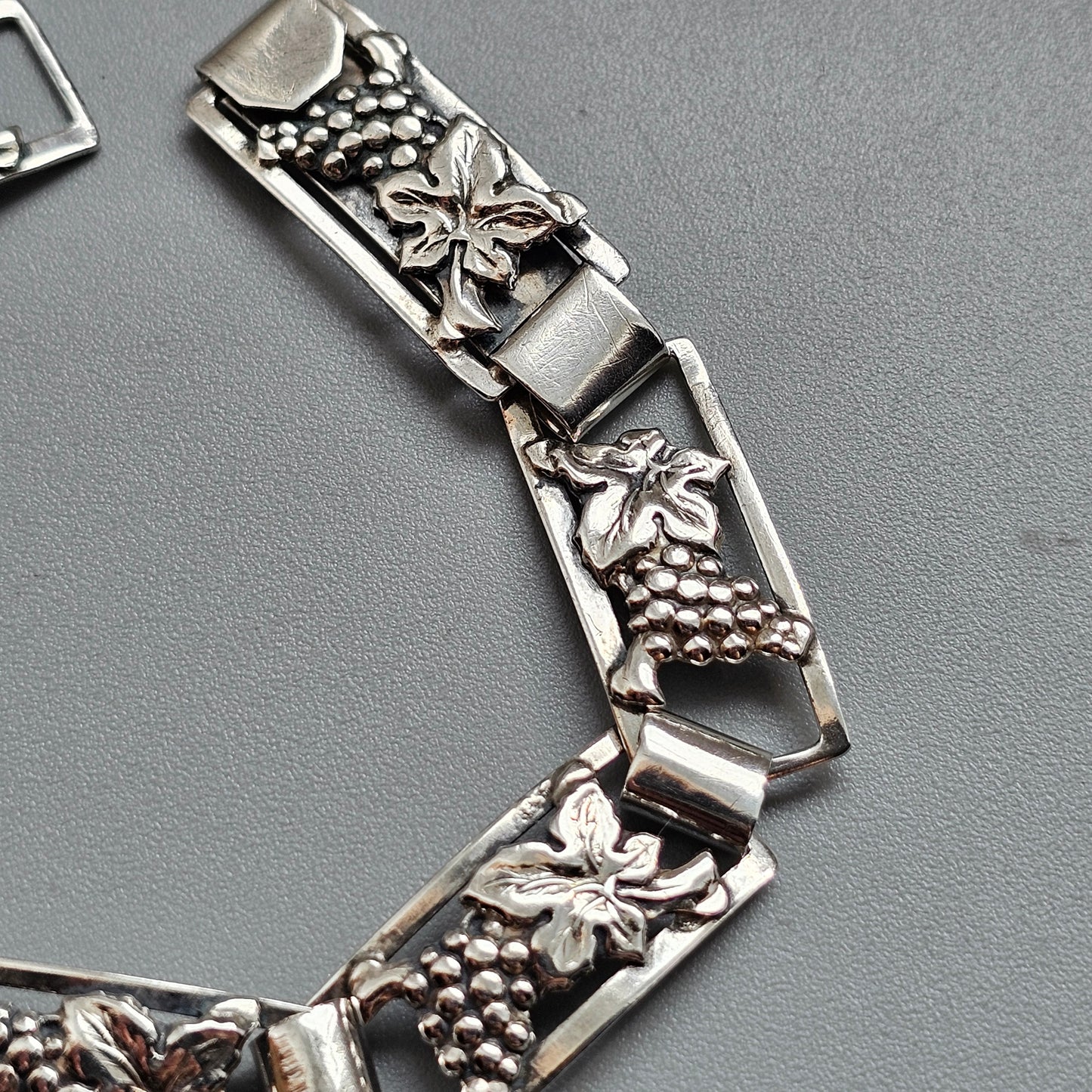 Vintage Bernhard Hertz Danish 830 Silver Grape Vine Bracelet
