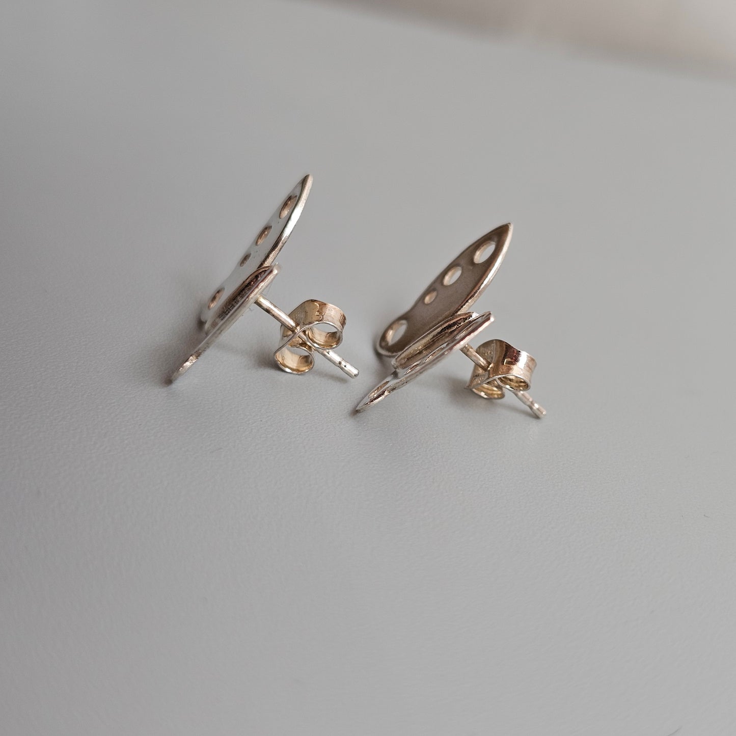 Vintage Finnish Sterling Silver Butterfly Earrings