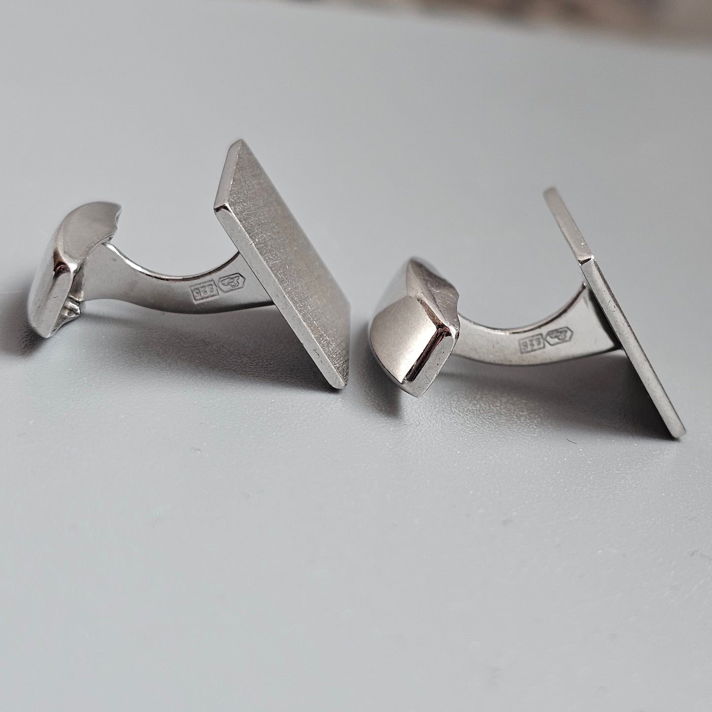 Contemporary Finnish Sterling Silver Modernist Square Cufflinks