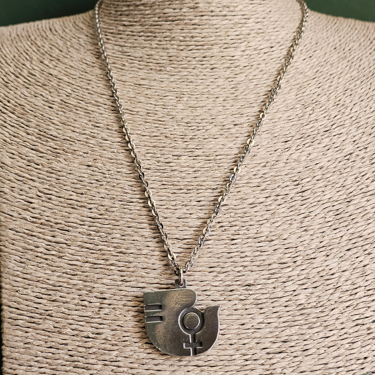 Vintage Jørgen Jensen Danish Pewter Equality UNIFEM Pendant Necklace