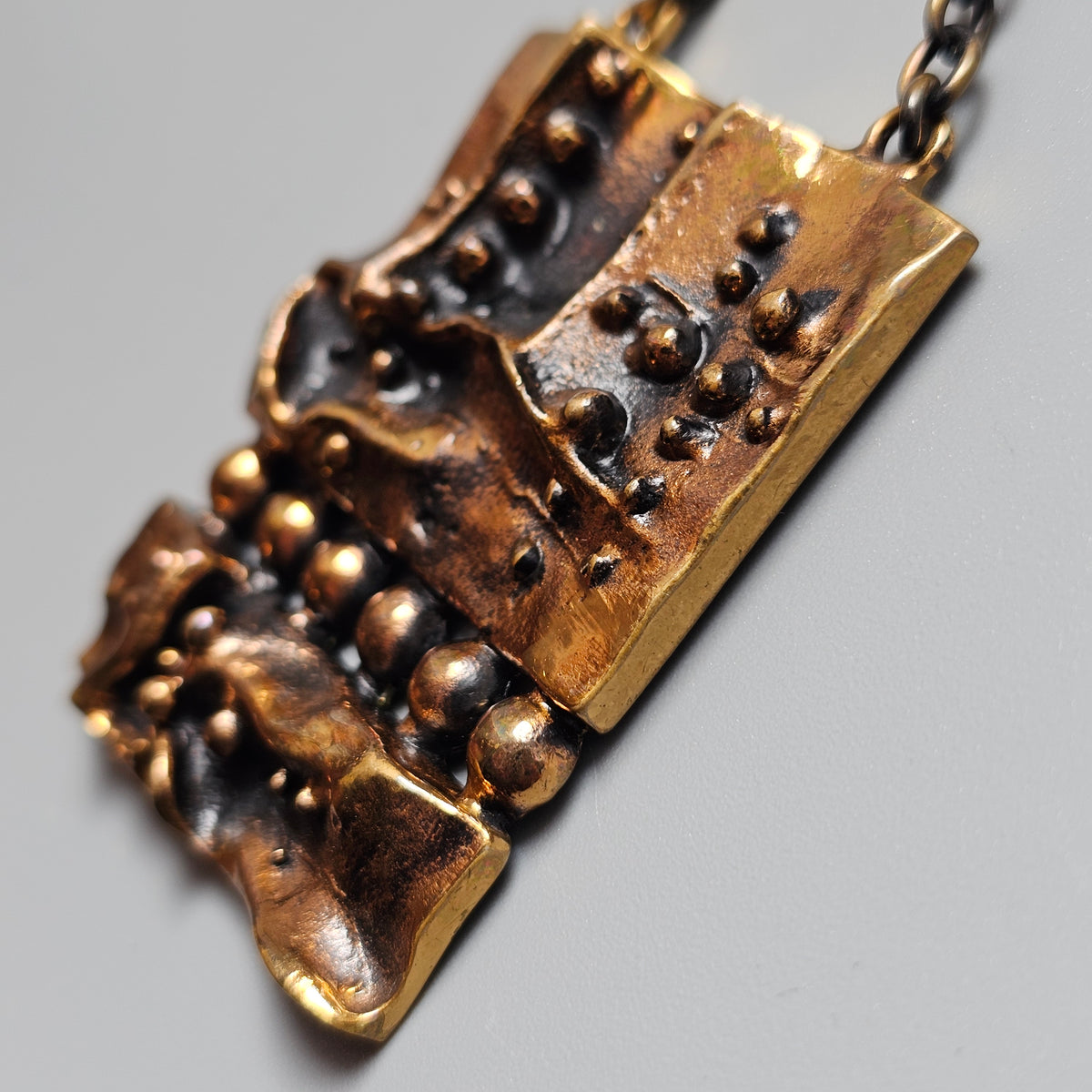 Vintage Modernist Bronze Necklace by Hannu Ikonen for Valo-Koru
