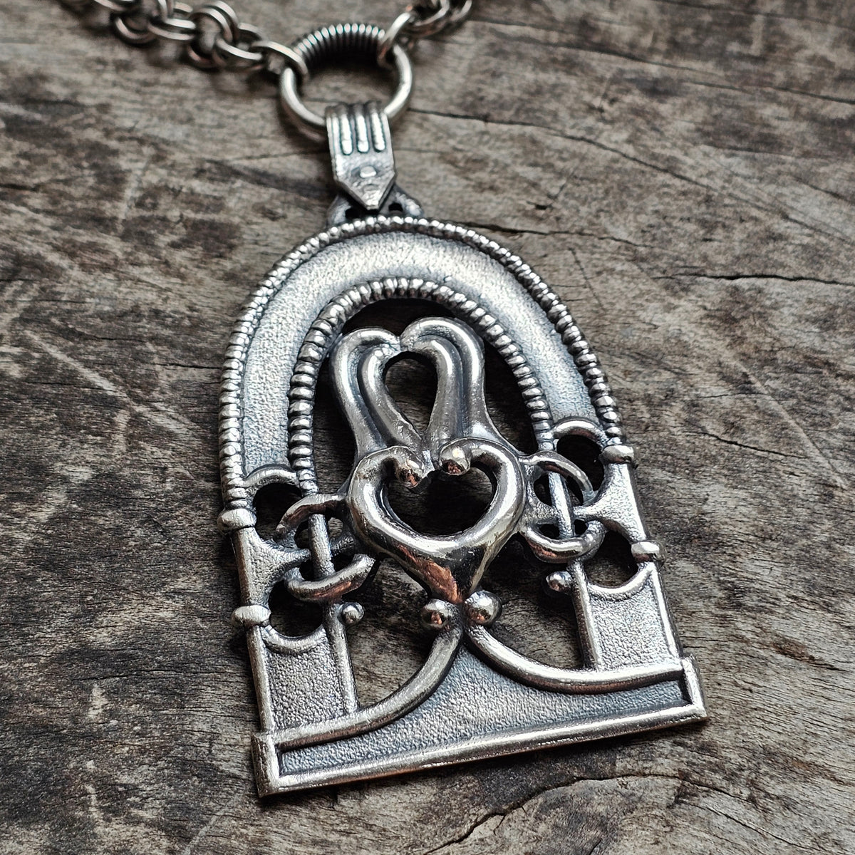 Vintage Kalevala Koru Ancient Finnish Silver Plated Pendant Necklace