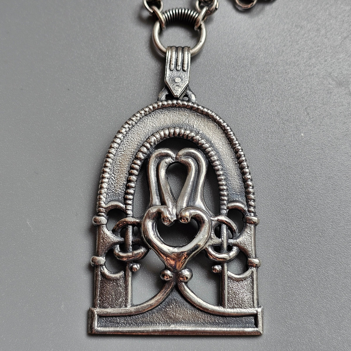 Vintage Kalevala Koru Ancient Finnish Silver Plated Pendant Necklace